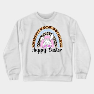 Happy Easter rainbow bunny butt Crewneck Sweatshirt